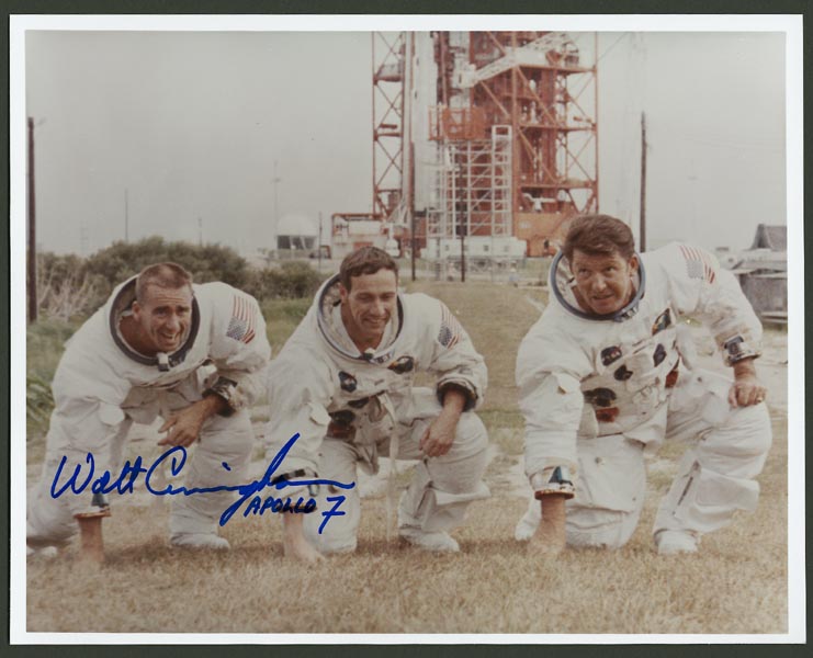 Walt Cunningham Signed Photograph with Apollo 7 Crew 