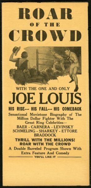Joe Louis Original Advertising Broadside
