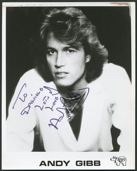 Andy Gibb Signed & Inscribed Original Photograph