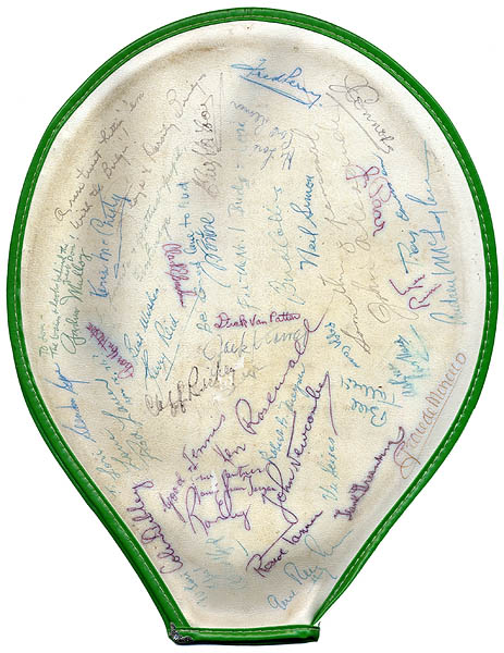 Tennis Champions and Celebrities Signed & Inscribed Tennis Racquet Cover