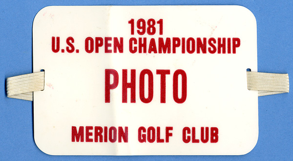 Original 1981 U.S. Open Golf Championship Official Photographer's Pass