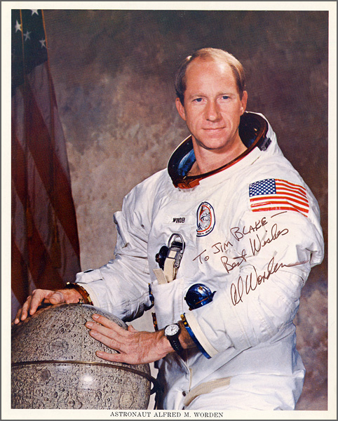 Astronaut Alfred M. Worden Signed & Inscribed Official NASA Photograph
