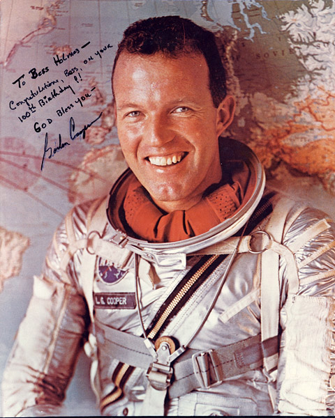Astronaut Gordon Cooper Signed & Inscribed Photograph