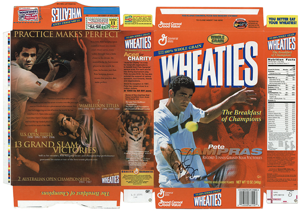 Pete Sampras Signed Wheaties Cereal Box