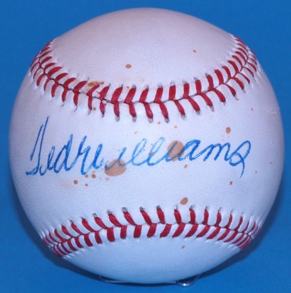 Ted Williams Signed Official American League Baseball