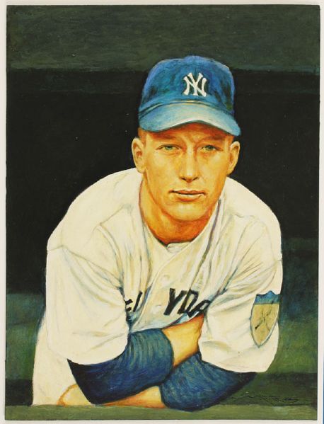 Mickey Mantle Rookie Original Oil Painting by Marcus Boas