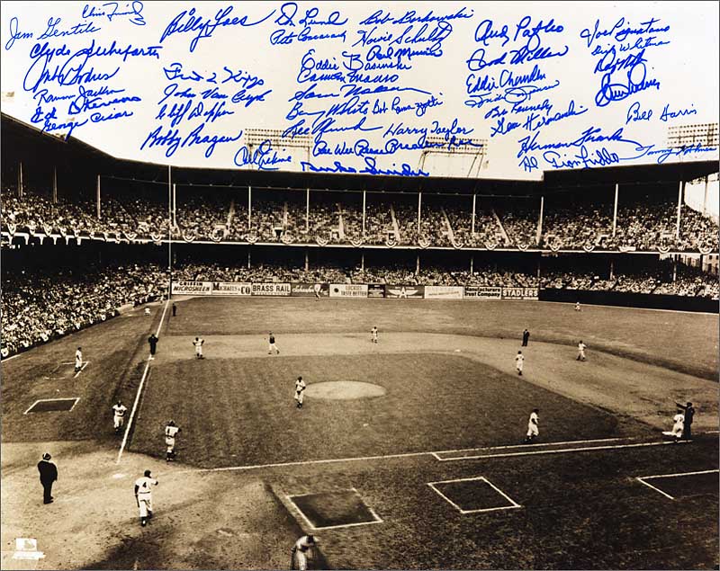 SOLD Brooklyn Dodgers Oversize Ebbets Field World Series Photograph Signed by 47
