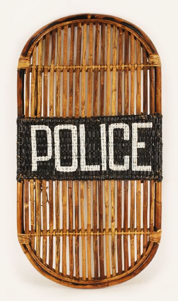 Historical Bamboo POLICE Riot Shield 