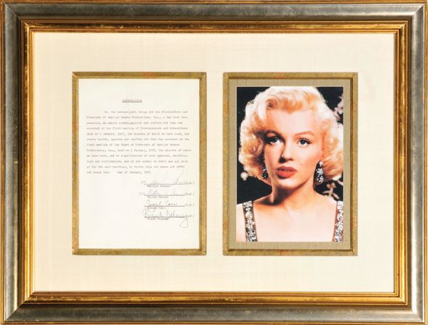 Marilyn Monroe & Milton Greene Signed 1955 Historical Marilyn Monroe Productions Document