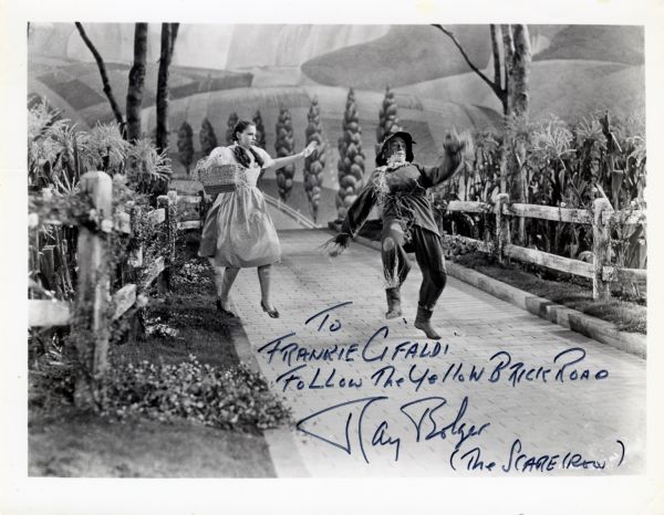 SOLD Ray Bolger Signed Follow The Yellow Brick Road Wizard of Oz Photograph