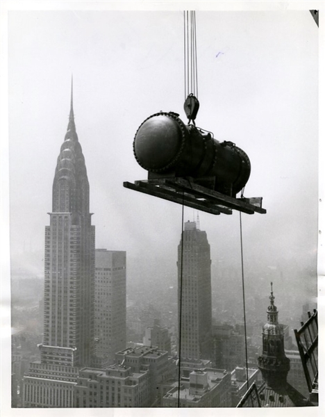 1959 New York City Skyline Original Photograph Record Setting Skyscraper Lift