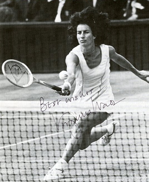 Virginia Wade Signed & Inscribed Magazine Picture