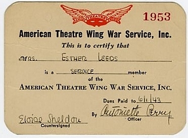 Antoinette Perry “Tony” Awards Namesake Signed American Theatre Wing Card