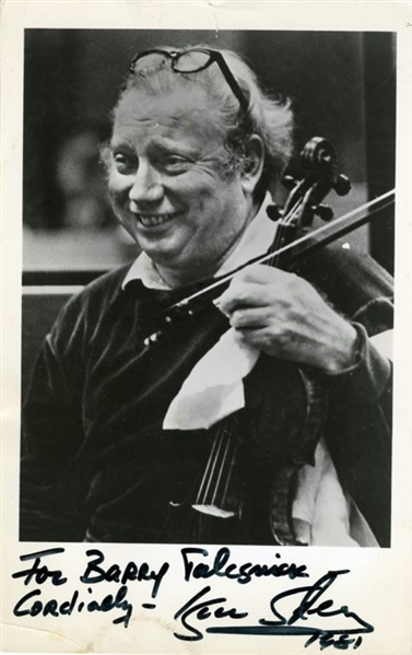 Isaac Stern Signed & Inscribed Photograph