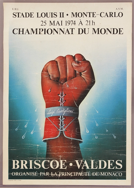1974 Bennie Briscoe vs Rodrigo Valdez Middleweight Championship Fight Poster