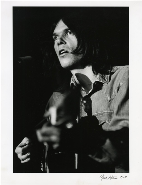 Neil Young Photograph Signed by Photographer Robert Altman (11 X 14) 