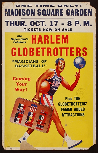 Historic Harlem Globetrotters Madison Square Garden Poster