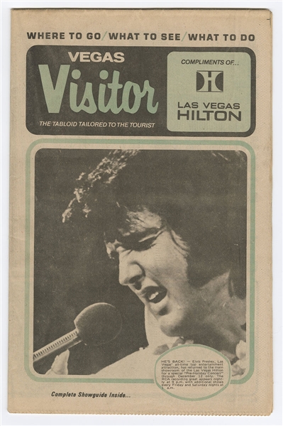 Elvis Presley Original 1976 Las Vegas Hilton Vegas Visitor Magazine