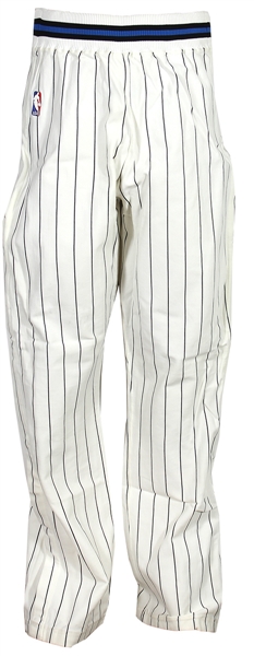 Orlando Magic Game Used White Champion Pants with Black Pinstripe