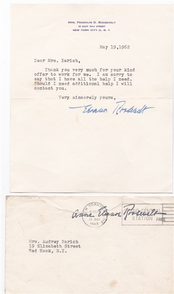 Eleanor Roosevelt Signed Letter 