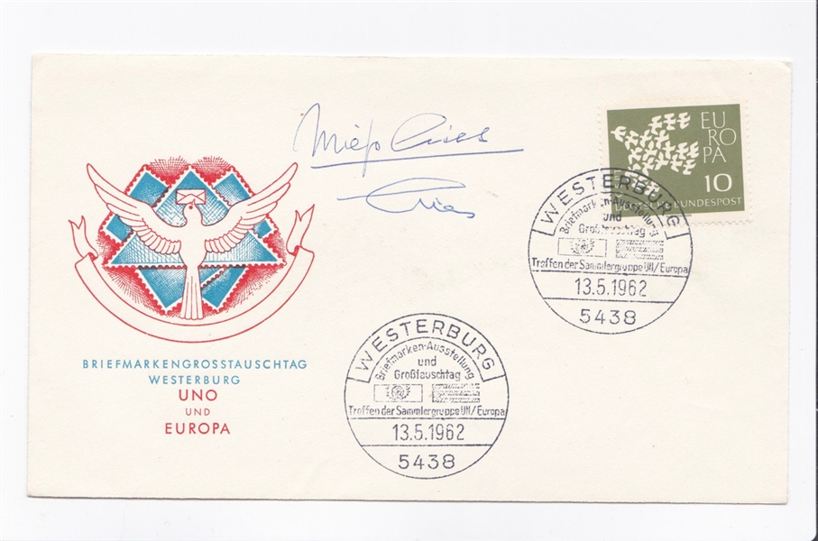 Miep Gies and Husband Signed FDC Envelope (Hid Ann Frank from Nazis During WWII)  
