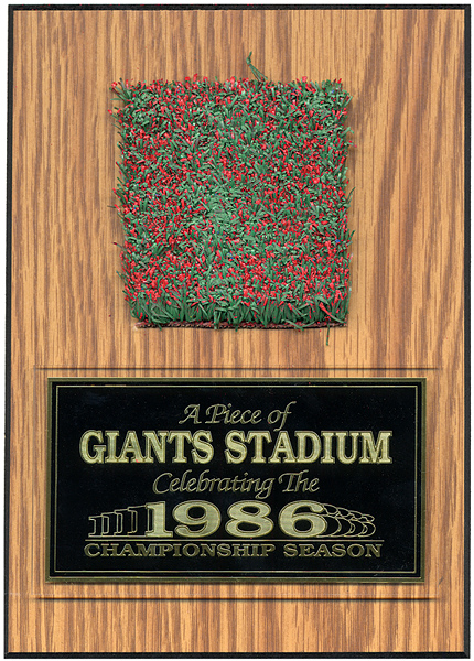 1986 New York Football Giants Championship Season Stadium Artifact