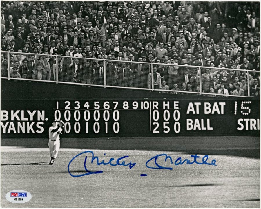 Item Detail Sold Mickey Mantle Signed 1956 Don Larsen World Series Perfect Game Photograph